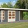 Karibu Kastorf 7 Tuinhuis met overkapping 320 cm - achterwand - terragrijs (31559)