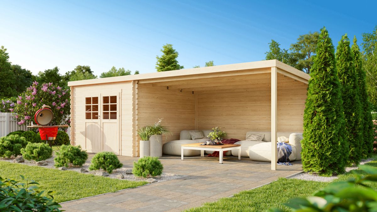 Debro blokhut met overkapping Nantes