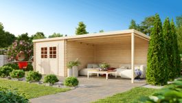 Debro blokhut met overkapping Nantes Foto van