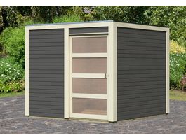 Foto von Karibu 79846 Qubic 1 Gartenhaus - Terragrau