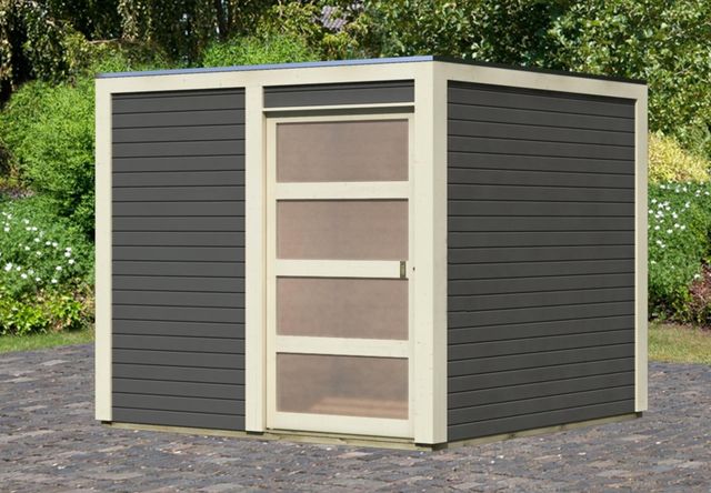 Karibu 79846 Qubic 1 tuinhuis - terragrijs