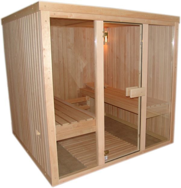 Foto van Azalp Optic elementsauna 186x186 cm, elzen