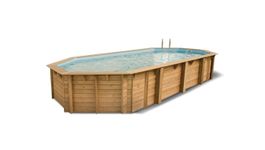 Ubbink Azura 750 x 400 x 130 cm houten zwembad Foto van Ubbink Azura 750 x 400 x 130 cm houten zwembad
