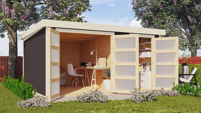 Karibu 39048 Mühlentrup 3 tuinhuis - terragrijs