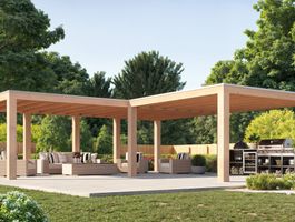 WoodAcademy Douglas overkapping L-model Ruby Excellent Foto van WoodAcademy Douglas overkapping L-model Ruby Excellent