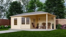 Interflex Blockhütte mit terrasse 3555 Z Plus Foto von Interflex Blockhütte mit terrasse 3555 Z Plus