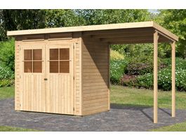 Foto von Karibu 83229 Glücksburg 2 Gartenhaus mit Anbaudach