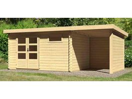 Foto van Karibu 78676 Bastrup 8 blokhut met overkapping