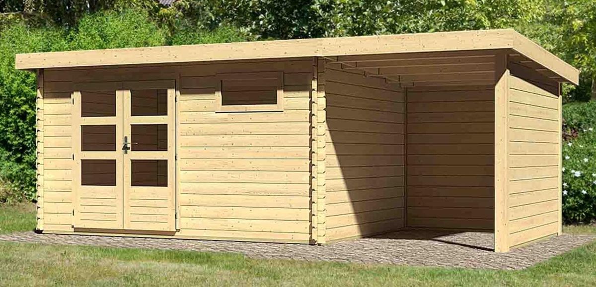 Karibu 78676 Bastrup 8 blokhut met overkapping