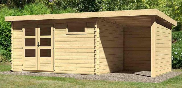 Karibu 78676 Bastrup 8 blokhut met overkapping