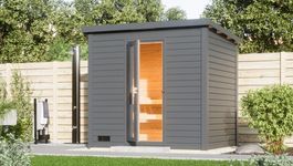 Foto van Karibu 97711 Hytti 3 buitensauna - terragrijs