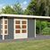 Karibu Kastorf 7 Gartenhaus mit Anbaudach 320 cm - terragrau (31557)