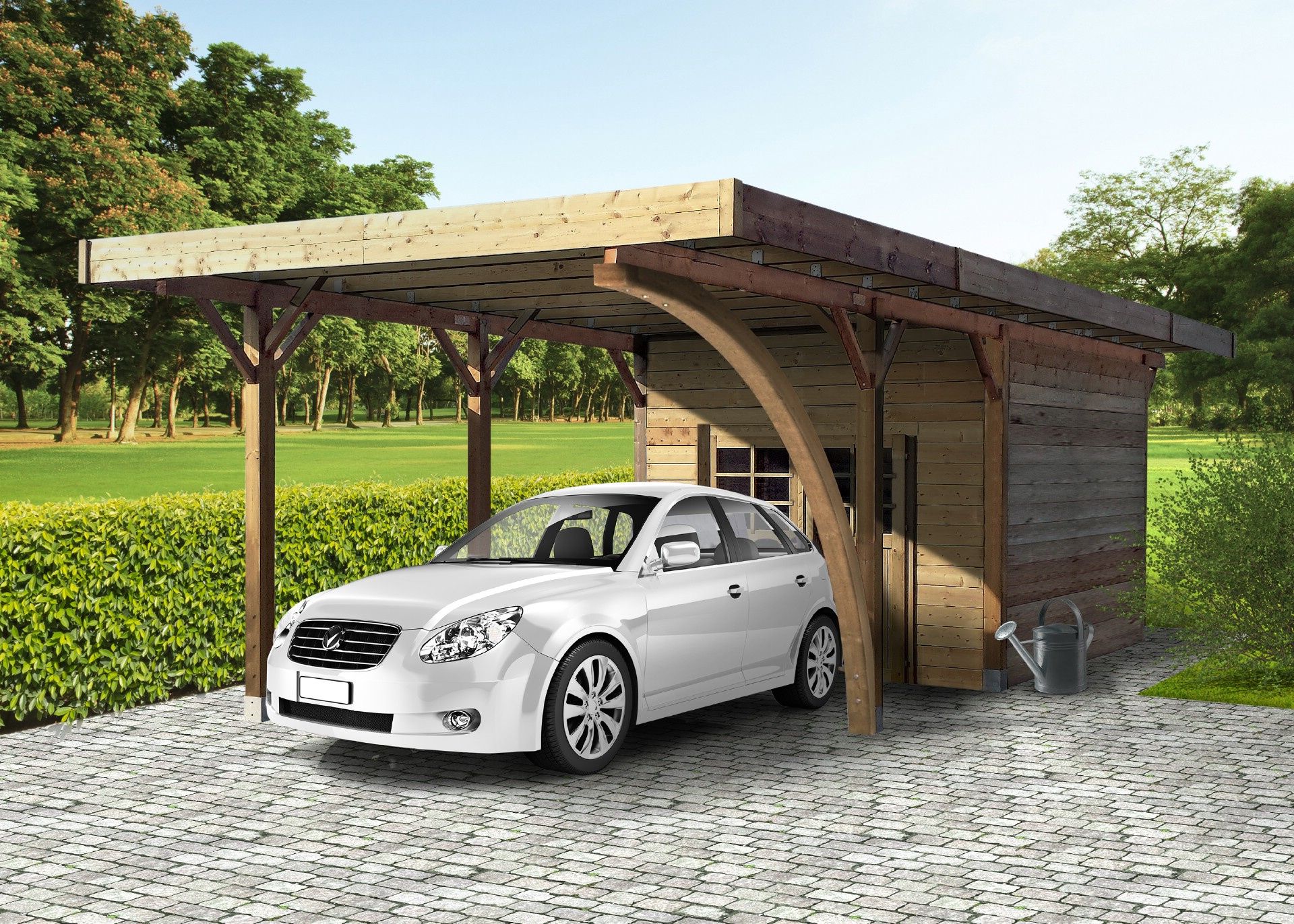 Foto van Solid S7754 Houten Carport