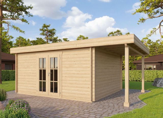 Foto der Azalp Blockhaus Sven 450x350 cm