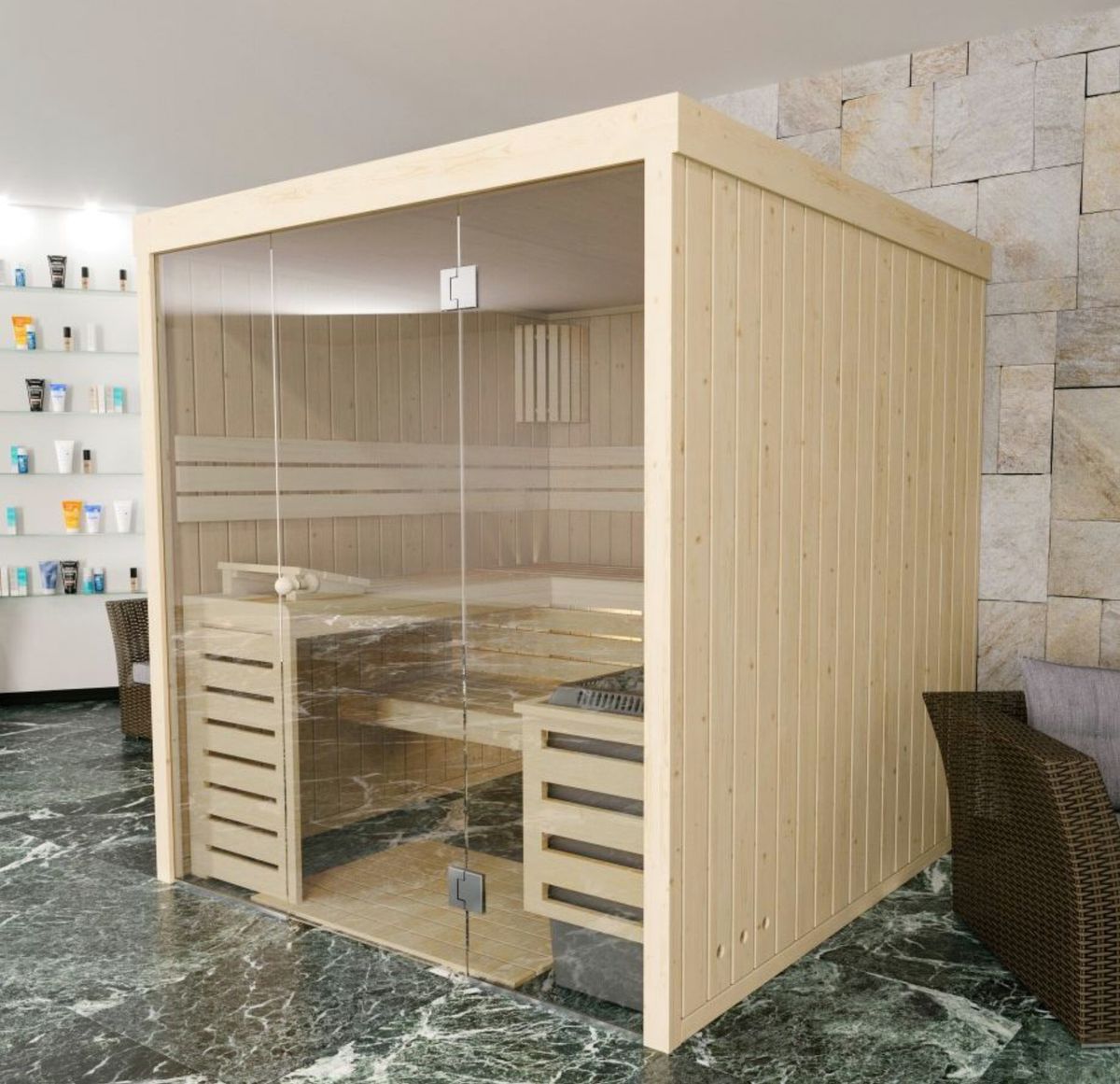 Azalp Massive Sauna Rio Glass