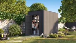 Foto van Grandiwood houten tuinhuis Kubix - zwart