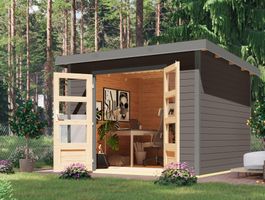 Foto van Karibu 12432 Pluto 6 tuinhuis - terragrijs|grijsaluminium