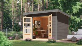 Karibu 12432 Pluto 6 tuinhuis - terragrijs|grijsaluminium Foto van Karibu 12432 Pluto 6 tuinhuis - terragrijs|grijsaluminium