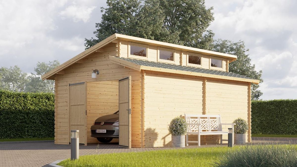 Graed houten garage Active Single