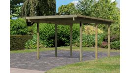 Karibu 62023 Eco Enkele Houten Carport 1 - Geïmpregneerd Foto van Karibu 62023 Eco Enkele Houten Carport 1 - Geïmpregneerd