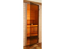 Foto von Ilogreen Saunatür Trend (Fichte) 189x69 cm Bronzeglas