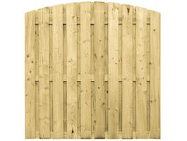 Azalp tuinscherm vurenhout getoogd Foto van Azalp tuinscherm vurenhout getoogd