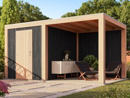 Foto van WoodAcademy tuinhuis met overkapping Robijn Excellent nero