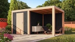 WoodAcademy Gartenhaus mit Terrasse Robijn Excellent Nero Foto von