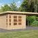 Karibu Kastorf 6 Gartenhaus mit Anbaudach 320 cm (31542)