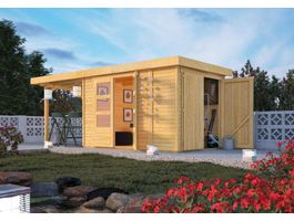 Karibu 82956 Retola 3 Gartenhaus mit Anbaudach Foto von Karibu 82956 Retola 3 Gartenhaus mit Anbaudach