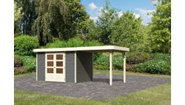 Foto von Karibu 92070 Askola 4 Gartenhaus mit Anbaudach - Terragrau