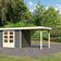 Karibu Askola 4 Gartenhaus mit Anbaudach 240 cm - Terragrau (92070)