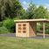 Karibu Kandern 1 Gartenhaus mit Anbaudach 235 cm (97807)