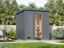 Karibu 97707 Hytti 2 buitensauna - terragrijs Foto van Karibu 97707 Hytti 2 buitensauna - terragrijs