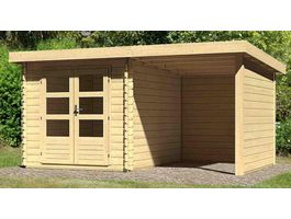 Foto van Karibu 77937 Bastrup 4 blokhut met overkapping