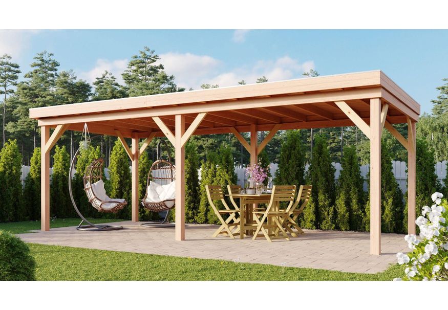 WoodAcademy Duke Douglas Overkapping 780x400 cm GESCHAAFD Foto van WoodAcademy Duke Douglas Overkapping 780x400 cm GESCHAAFD