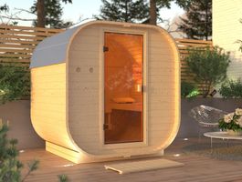 Karibu 109 Quadro 1 barrelsauna Foto van Karibu 109 Quadro 1 barrelsauna