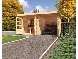 Foto van Karibu 73314 Bastrup 2 blokhut met overkapping