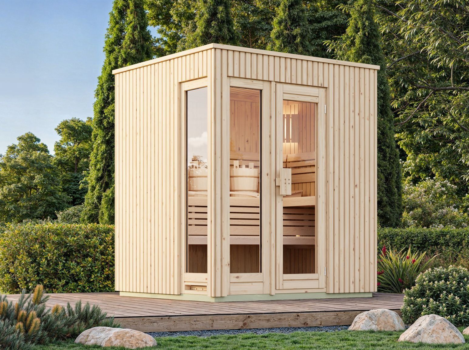Foto von Azalp Royal Class Außen Sauna Nakyma 217x217 cm