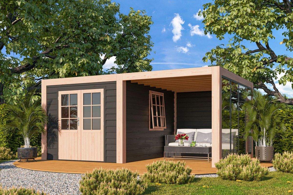 WoodAcademy tuinhuis met overkapping Seleniet Excellent nero