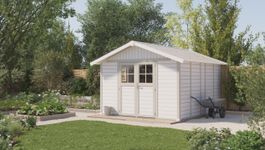 Grosfillex 22911140 DECO H11 - Kunststoff Gartenhaus grau-grün Foto von Grosfillex 22911140 DECO H11 - Kunststoff Gartenhaus grau-grün