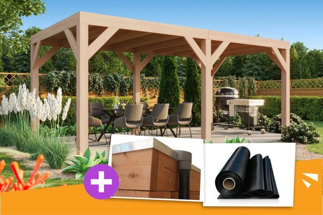 Trendhout douglasie terrassenüberdachung Palermo XS - Combideal