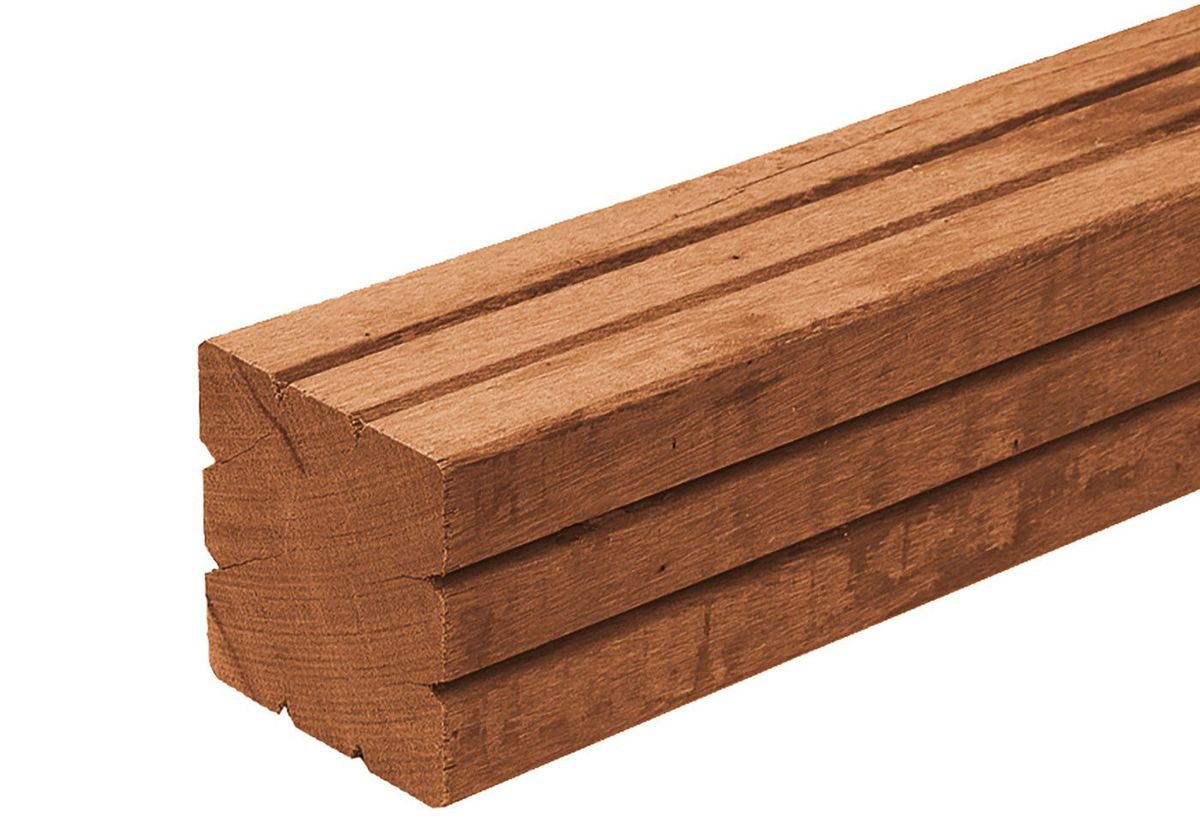 Azalp Bangkirai Paal vierkant Geschaafd 90 x 90 mm