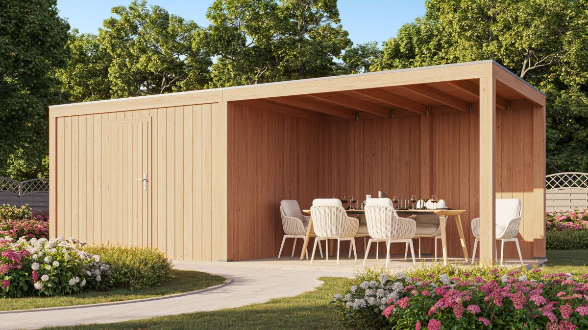 WoodAcademy Gartenhaus mit Terrasse Robijn Essential