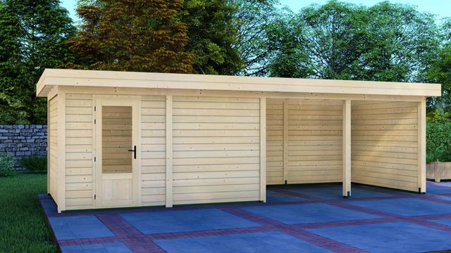 Graed tuinhuis met overkapping Hamburg