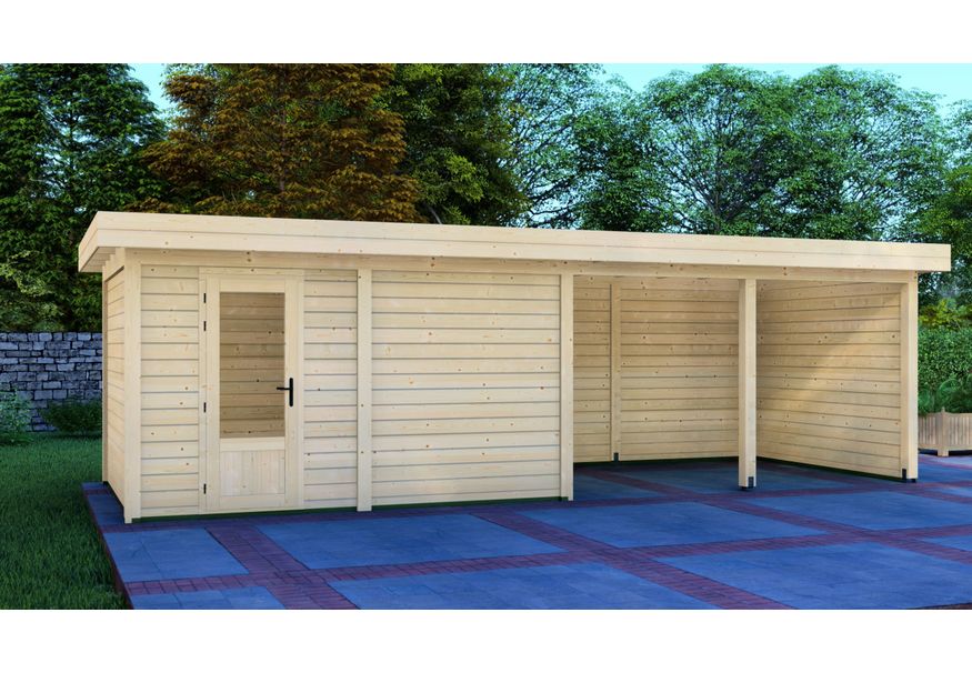 Graed tuinhuis met overkapping Hamburg 800x300 cm Foto van Graed tuinhuis met overkapping Hamburg 800x300 cm