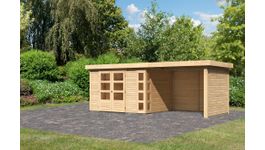 Karibu 9208 Kerko 5 tuinhuis met overkapping Foto van Karibu 9208 Kerko 5 tuinhuis met overkapping