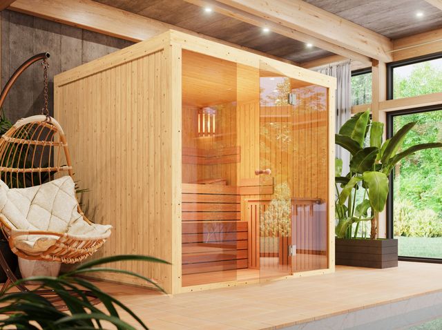 Foto der Azalp Lumen Elementsauna 237x203 cm, Fichte