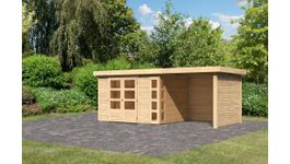 Karibu 9197 Kerko 5 tuinhuis met overkapping Foto van Karibu 9197 Kerko 5 tuinhuis met overkapping