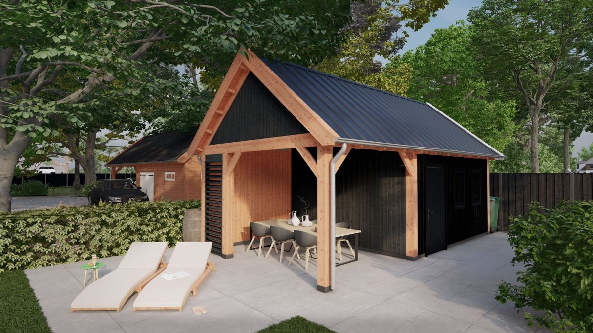 Trendhout buitenverblijf Zadeldak Select Landelijk